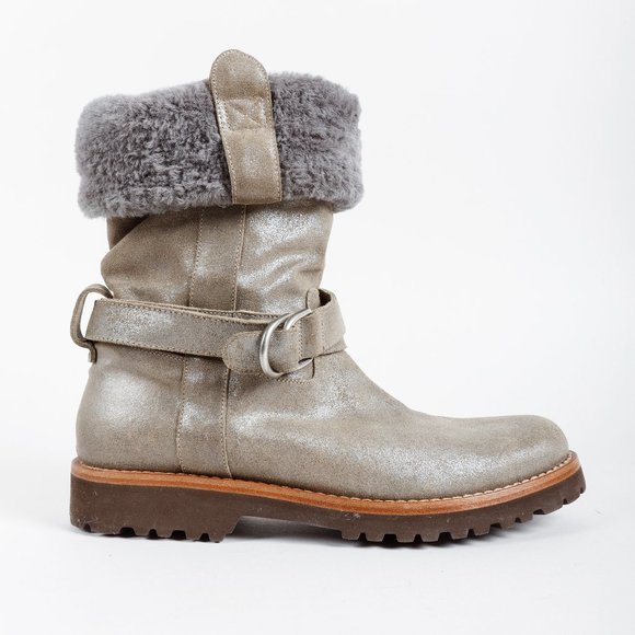 Brunello Cucinelli Shearling Ankle Boots - Picture 1 of 11